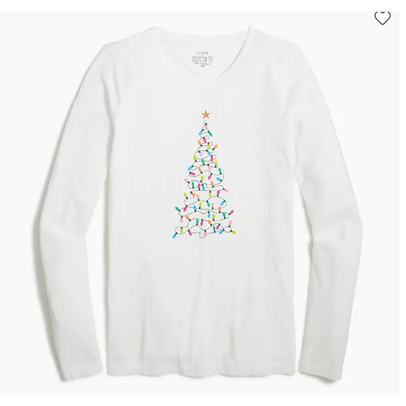 J. Crew Factory Tops - NWT J. Crew White W/Christmas Tree Lights Graphic Tee